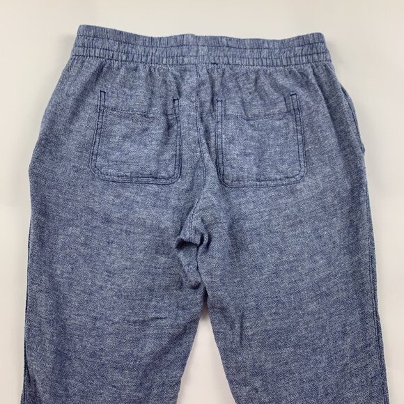 Old Navy Blue Chambray Linen Blend Pull On Ankle Pants XS - Picture 7 of 7